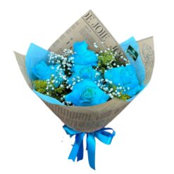 Buquê de rosas azuis